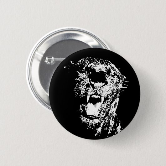 Jaguar - Schwarzer Panther Button (Vorne & Hinten)