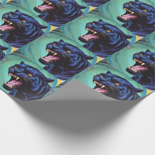 Jaguar - Schwarzer Panther Geschenkpapier (Ecke)
