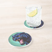 Jaguar - Schwarzer Panther Getränkeuntersetzer (Seite)