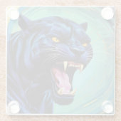 Jaguar - Schwarzer Panther Glasuntersetzer (Rückseite)
