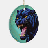 Jaguar - Schwarzer Panther Keramik Ornament (Rechts)
