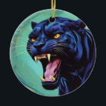 Jaguar - Schwarzer Panther Keramik Ornament<br><div class="desc">Pop Art Jaguar Image - Big Wild Cats - The Head of the Jaguar - Face of Jaguar - Portrait of Jaguar</div>