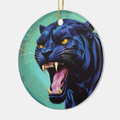 Jaguar - Schwarzer Panther Keramik Ornament (Links)