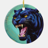 Jaguar - Schwarzer Panther Keramik Ornament (Hinten)