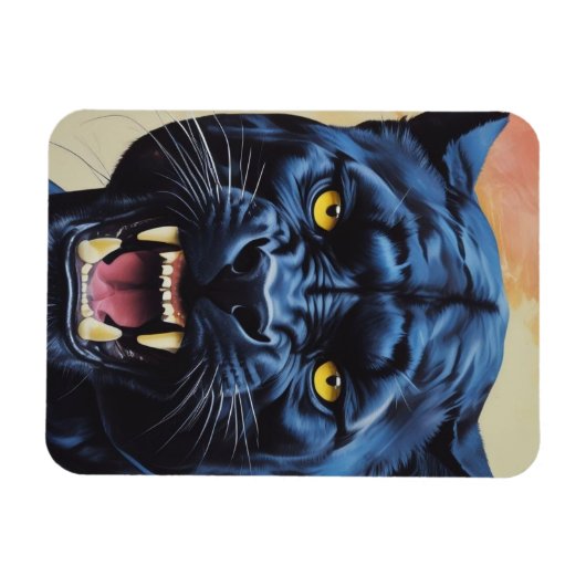 Jaguar - Schwarzer Panther Magnet (Horizontal)