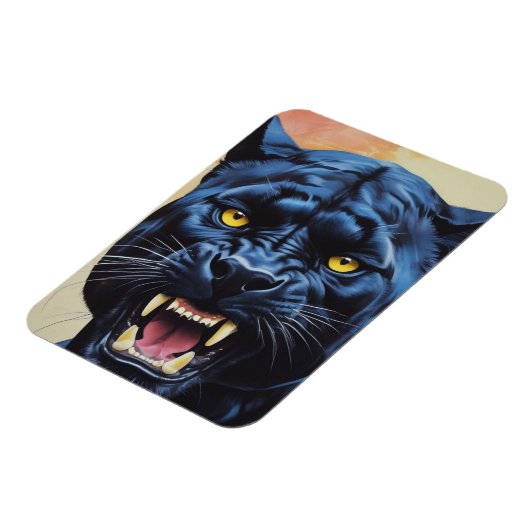 Jaguar - Schwarzer Panther Magnet (Linke Seite)