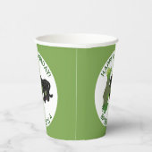 Jaguar schwarzer Panther personalisierter Cartoon Pappbecher (Rechts)