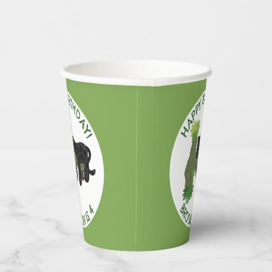 Jaguar schwarzer Panther personalisierter Cartoon  Pappbecher (Rechts)