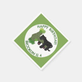 Jaguar schwarzer Panther personalisierter Cartoon  Serviette (Ecke)