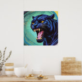 Jaguar - Schwarzer Panther Poster (Küche)