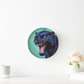 Jaguar - Schwarzer Panther Runde Wanduhr (Zuhause)