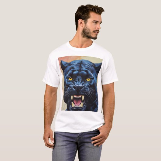 Jaguar - Schwarzer Panther T-Shirt (Vorne ganz)