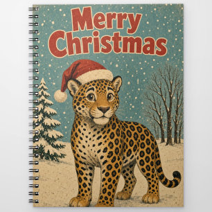 Jaguar Snow Lane Animal Weihnachtsnotizbuch Notizblock