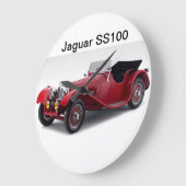 Jaguar SS100 Große Wanduhr (Winkel)