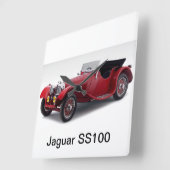 Jaguar SS100 Quadratische Wanduhr (Winkel)