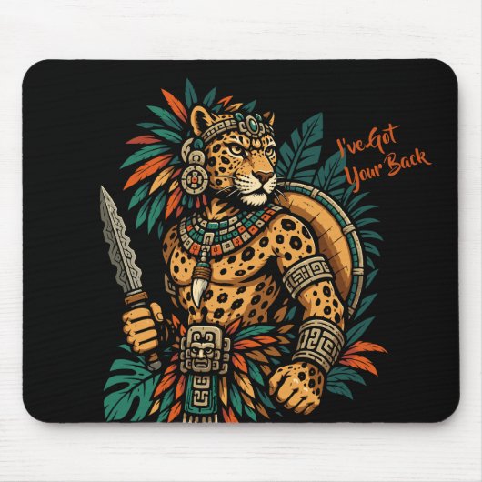 Jaguar-Stammeskrieger Vintage Mousepad (Vorne)