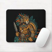 Jaguar-Stammeskrieger Vintage Mousepad (Mit Mouse)
