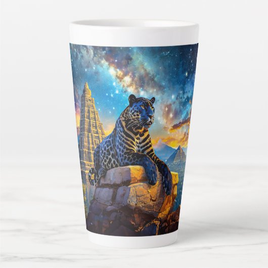 Jaguar Stargazer Design von Rich AMeN Gill Milchtasse (Vorderseite)