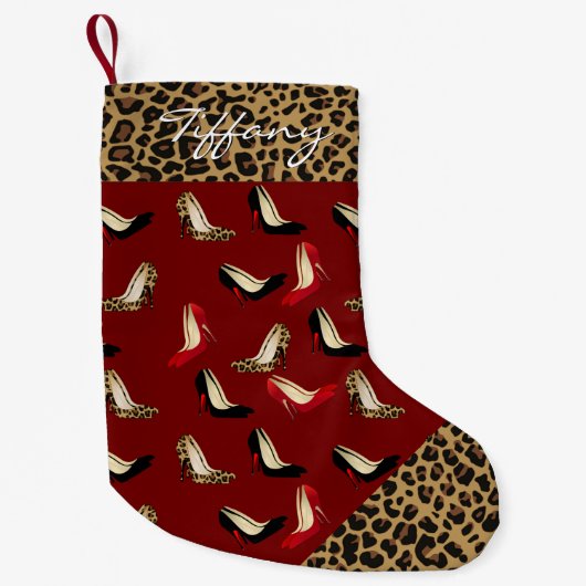 Jaguar Stiletto Heelses Custom Christmas Strumpf Kleiner Weihnachtsstrumpf (Vorderseite)