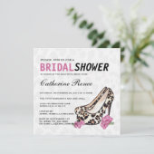 Jaguar Stiletto Hibiscus Dame Brautparty Einladung (Stehend Vorderseite)