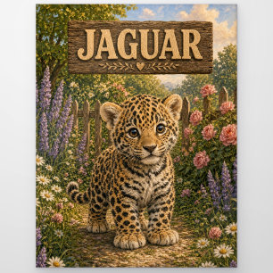 Jaguar Süßes Baby-Geschichtenbuch-Nursery-Tier Postkarte