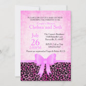 Jaguar Tierkatzenmuster | rosa| Kinderdusche Einladung (Vorderseite)