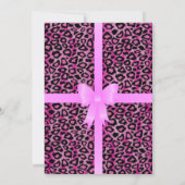 Jaguar Tierkatzenmuster | rosa| Kinderdusche Einladung (Rückseite)