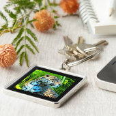 Jaguar Unter den Bäumen Keramik Tile Schlüsselanhänger (Seite)