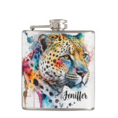 Jaguar Watercolor Flachmann (Vorderseite)