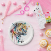 Jaguar Watercolor Pappteller (Party)