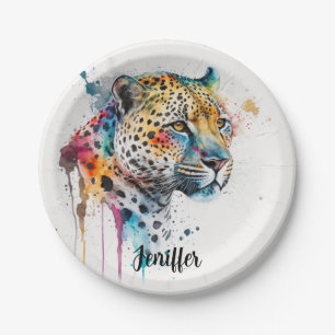 Jaguar Watercolor Pappteller