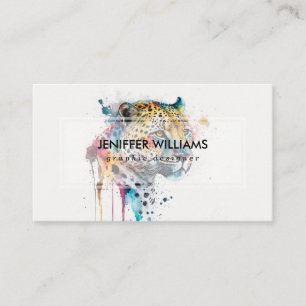 Jaguar Watercolor Visitenkarte