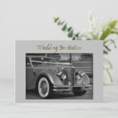 JAGUAR WEDING CAR Wedding Einladung (Stehend Vorderseite)