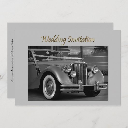 JAGUAR WEDING CAR Wedding Einladung (Vorne/Hinten)