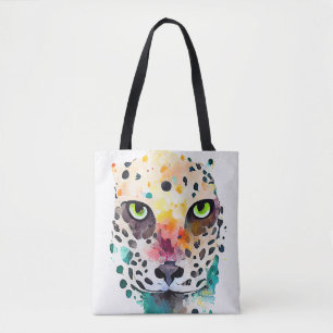 Jaguar Wild Animal Nature Wasserfarben Malerei Tasche