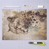 Jaguar Wild Cat Watercolor Seidenpapier (Handwerk)