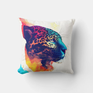 Jaguar Wild Nature Animal Color Art Malerei Kissen