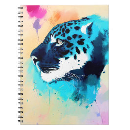 Jaguar Wild Nature Animal Color Art Malerei Notizblock