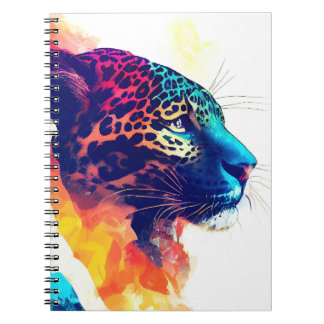 Jaguar Wild Nature Animal Color Art Malerei Notizblock