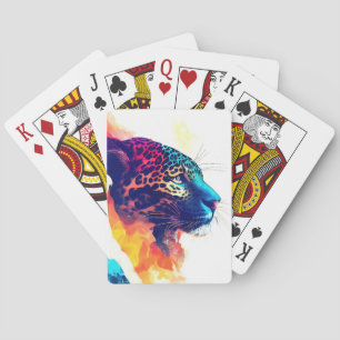 Jaguar Wild Nature Animal Color Art Malerei Spielkarten