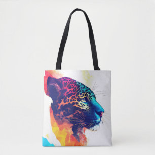 Jaguar Wild Nature Animal Color Art Malerei Tasche