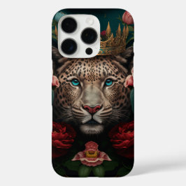 Jaguar with Crown in Flowers Painting              iPhone 16 Pro Hülle