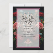 Jaguar with Crown in Flowers Painting              Einladung (Vorderseite)