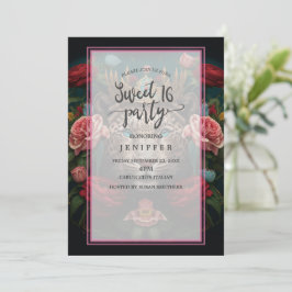 Jaguar with Crown in Flowers Painting              Einladung