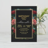 Jaguar with Crown in Flowers Painting Einladung (Stehend Vorderseite)