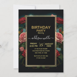 Jaguar with Crown in Flowers Painting              Einladung