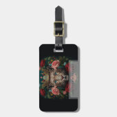 Jaguar with Crown in Flowers Painting              Gepäckanhänger (Vorderseite vertikal)