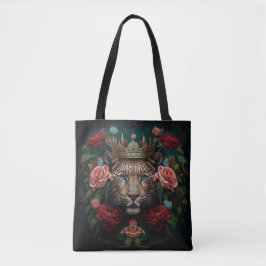 Jaguar with Crown in Flowers Painting              Tasche