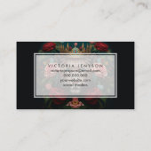 Jaguar with Crown in Flowers Painting Visitenkarte (Rückseite)