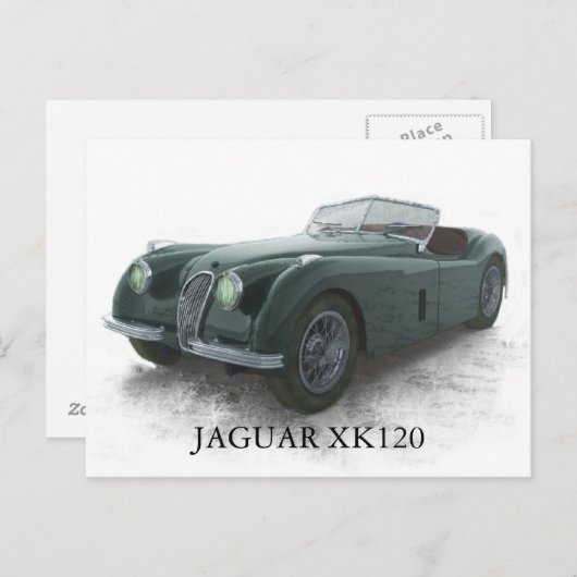 JAGUAR XK 120 POSTKARTE (Vorne/Hinten)